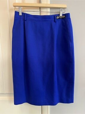Braemar Wool Royal Blue Pencil Skirt 12